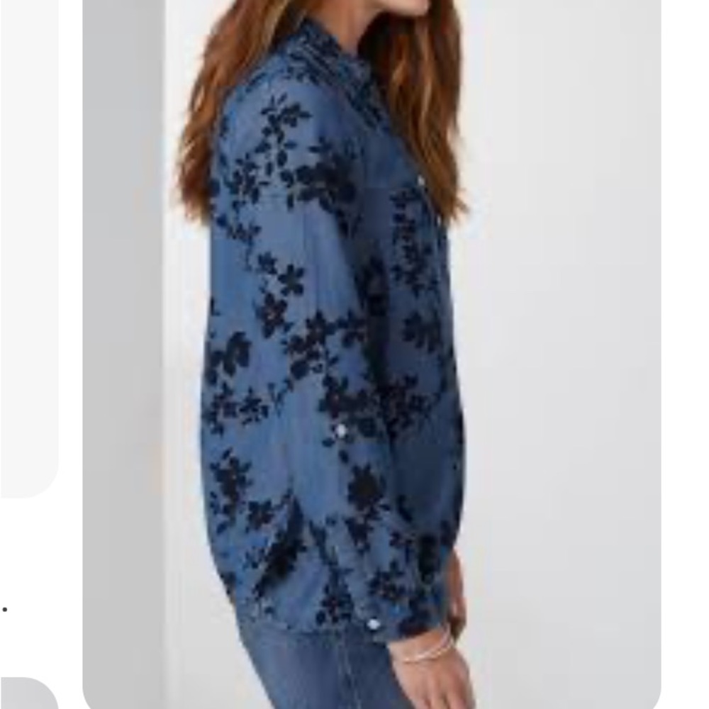J. Jill denim blue popover top - Picture 2 of 11